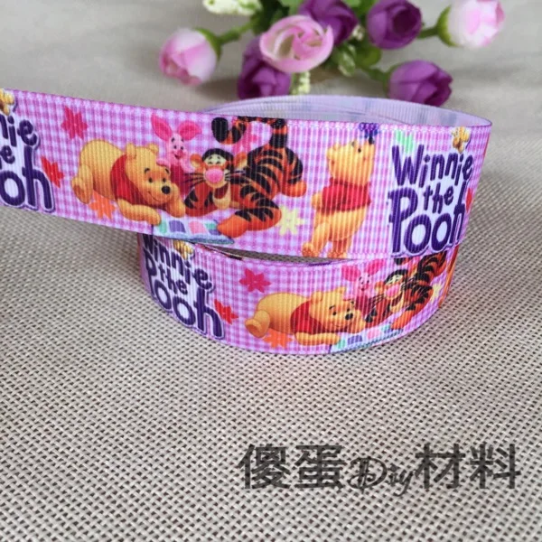 

1'' (25mm)new Wide Winnie The Pooh and Tigger Ribbons Accessories Ribbon Clothing Materials 5 Yards Wedding Party Decoration