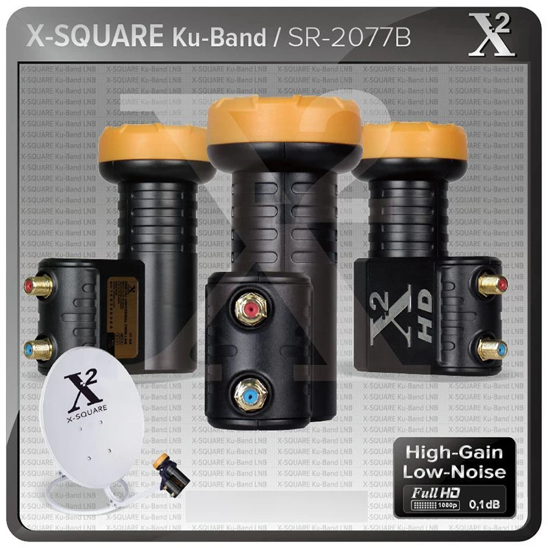Фото Цифровой универсальный ТВ-приемник X-Square HD LNB, двойной LNB, высокая мощность, качественный Ku-диапазон LNBF, шумоподавляющая фигурка, дБ, двойной LNB №3