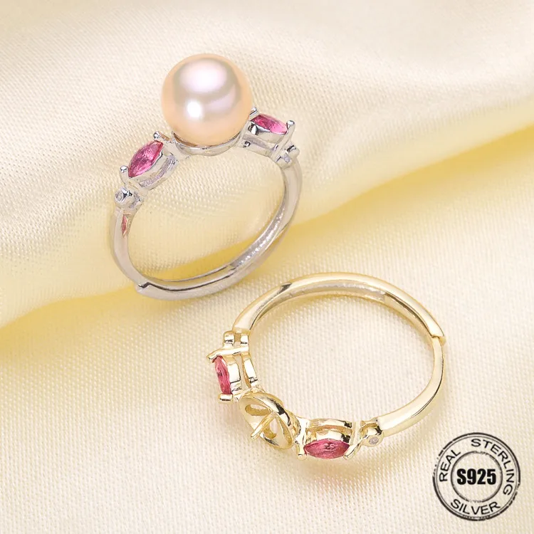 Fashion Pearl Ring Accessories,925 Sterling Silver Ring Findings