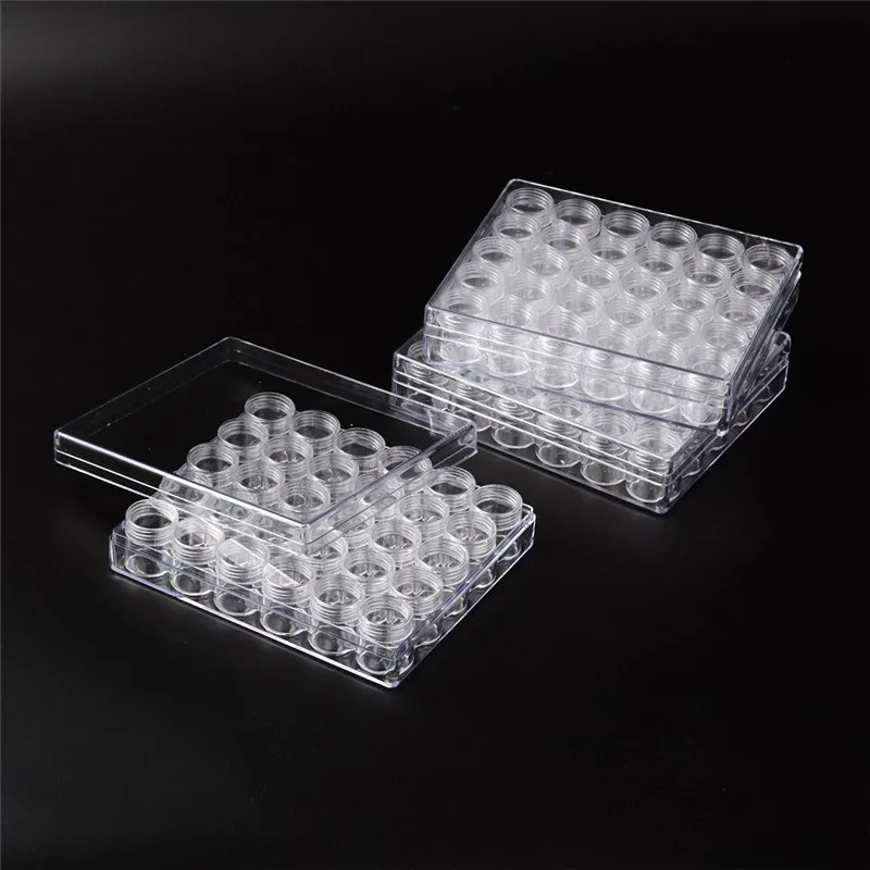 Clear Plastic Column Bead Containers Seed Beads Storage Box for