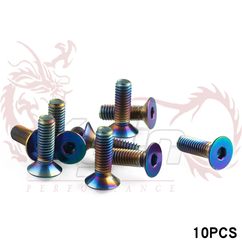 

KYLIN - New 10pcs M6*20 NEO CHROME Stainless steel flat during the first hexagon socket hex bolts EA030-NCX10