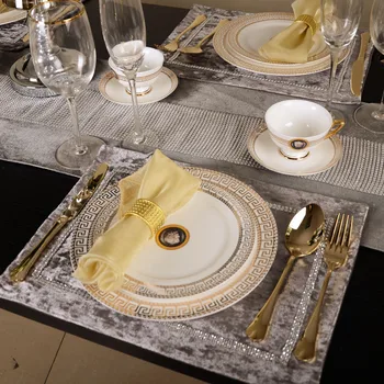 

7- European Europe model Home Furnishing table decoration Western-style food dish plate tableware cutlery set set