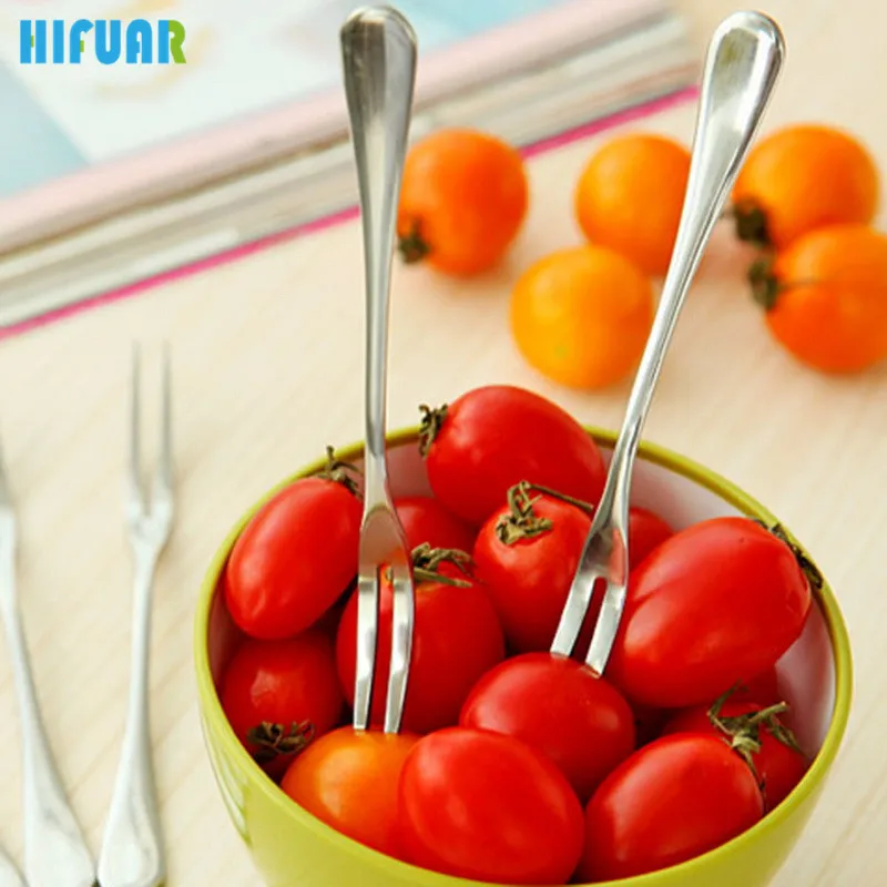 HIFUAR 5 Or 10 20 Pcs/Set Stainless Steel Fruit Tooth Fork Dessert Cake Kitchen Tools Hotel Restaurant Party Supplies | Дом и сад