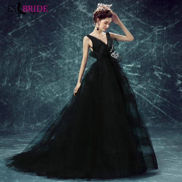 2019 Black Evening Dresses Long Elegant A-Line Sleeveless Backless Lace Appliques Wedding Guest Dress Party Gown Vestidos ES2020 2019 Black Evening Dresses Long Elegant A-Line Sleeveless Backless Lace Appliques Wedding Guest Dress Party Gown Vestidos ES2020