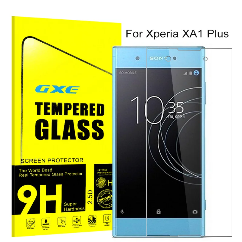 

GXE 9H Screen Protector Film Tempered Glass For Sony Xperia XA1 Plus 5.5" Toughened Protective Guard XA1 Ultra 6" Retail Package