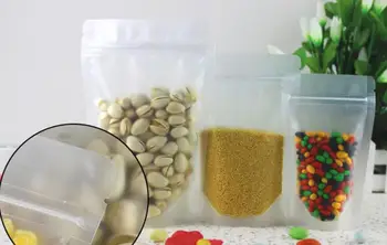 

12*20cm+4cm Frosted Clear Plastic Zip Lock Packing Bag Stand Up Pouch Resealable Doypack Retail Zipper Food Co