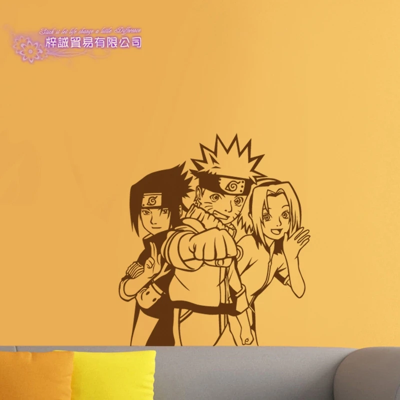DCTAL Naruto Japanese Cartoon Car Sticker Uzumaki Naruto Decal Posters Vinyl Wall Decals Pegatina Decor Mural Sticker