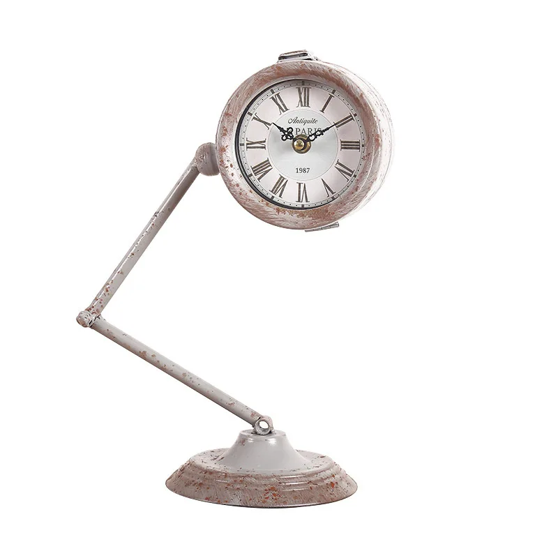European Retro Table Lamp Kerosene Lamp Table Clock Electronic Clock