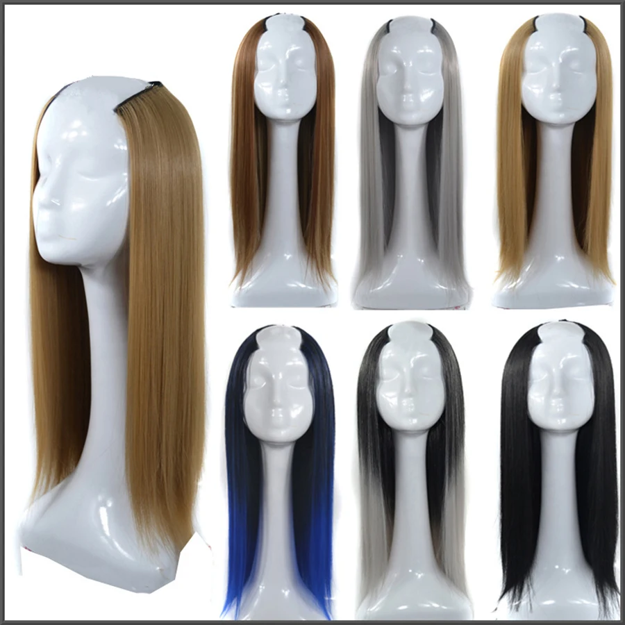 

Long Straight U Shaped Half Wig for Women Party Heat Resistant Synthetic U Shape Hair Wigs for Daily Use