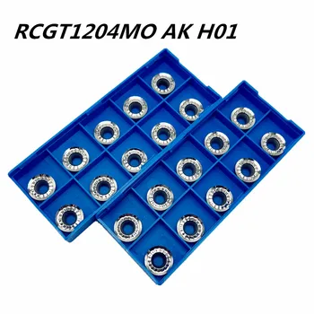 

10PCS aluminum alloy blade RCGT1204 RCGT10T3 AK H01 stainless steel external aluminum blade lathe tools CNC machine cutting tool