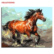 HELLOYOUNG сделай сам, ручная роспись, масляная живопись, цифровая живопись по номерам, Масляные картины, китайские картины-свитки