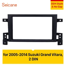 Seicane Double Din Black 173*98mm Car Stereo Radio Fascia Refitting Panel Dashboard Auto Mount Kit Frame For Suzuki Grand Vitara