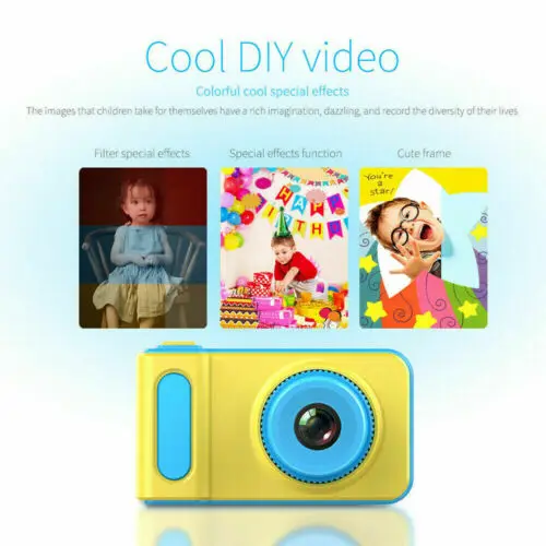 Детская цифровая камера, Детская цифровая камера, 12 МП, HD 2,0 дюймов, 1080 P, поддержка 32 ГБ, видеокамера, детская игрушка, камера s