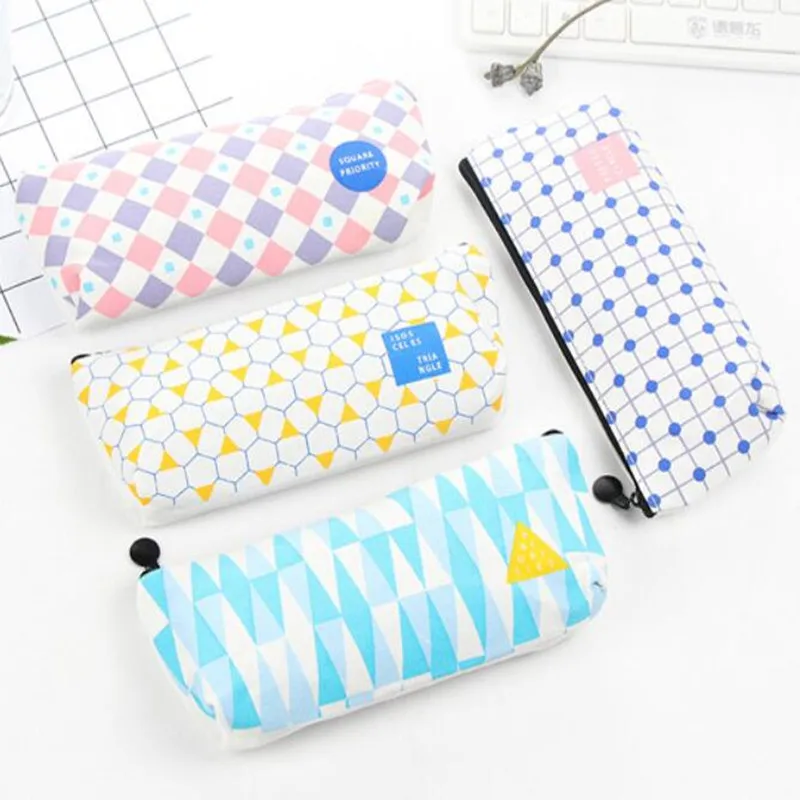 

Newest Canvas Pencil Case Pencil Bag School Pen Bag Stationery Office Supplies Pencil pouch Students Gifts Creative Pencilcase
