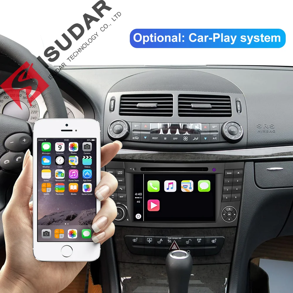 Isudar Android 9 Автомобильный мультимедийный плеер 2 Din для Mercedes/Benz/W211/E Class/CL