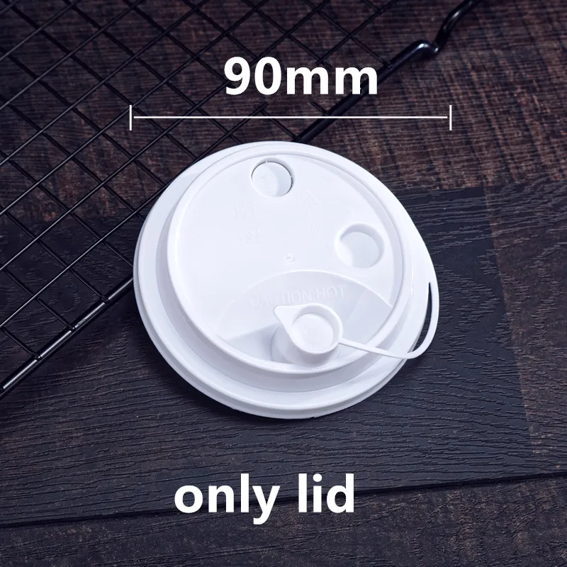 only lid 50 шт. Высокое качество 90 калибра прозрачные одноразовые кофейные чашки вечерние на день рождения 500 мл сок Чай холодный напиток пластиковые чашки - Цвет: only lid