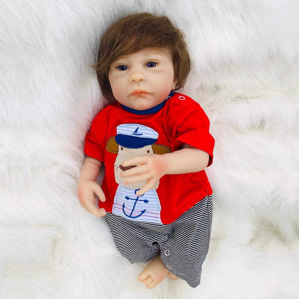 18 дюймов Boneca bebes reborn boy ручной работы силиконовые виниловые куклы для новорожденных 46 см реалистичные куклы для новорожденных подарки на день детей