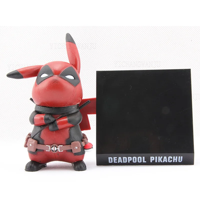 

Boxed Deadpool Pikachu Mini PVC Figure Collectible Model Toy Small Size 13cm