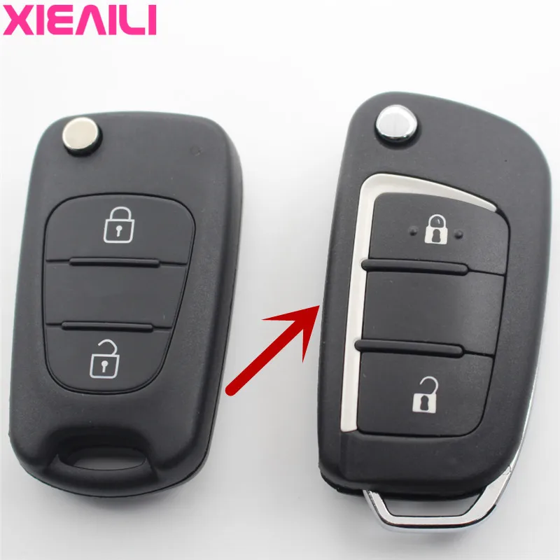 

XIEAILI OEM 2Button Modified Folding Key Case Shell For Hyundai Elantra/Tucson/Accent/Verna/Solaris For Kia Rio/Picanto/Morning