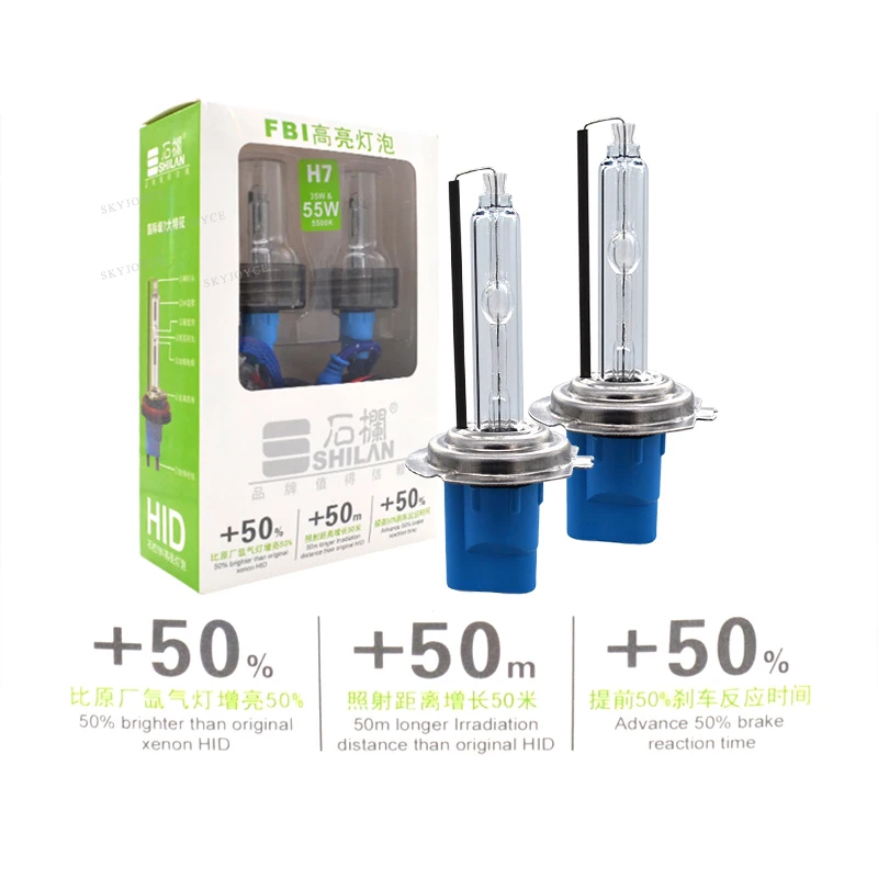 35W 55W Fast Bright D2H 9012 HID Bulb Xenon H7 H3 H1 5500K White Car Headlight Bulb For Xenon HB3 HB4 H11 H7 HID Headlight Kit (1)