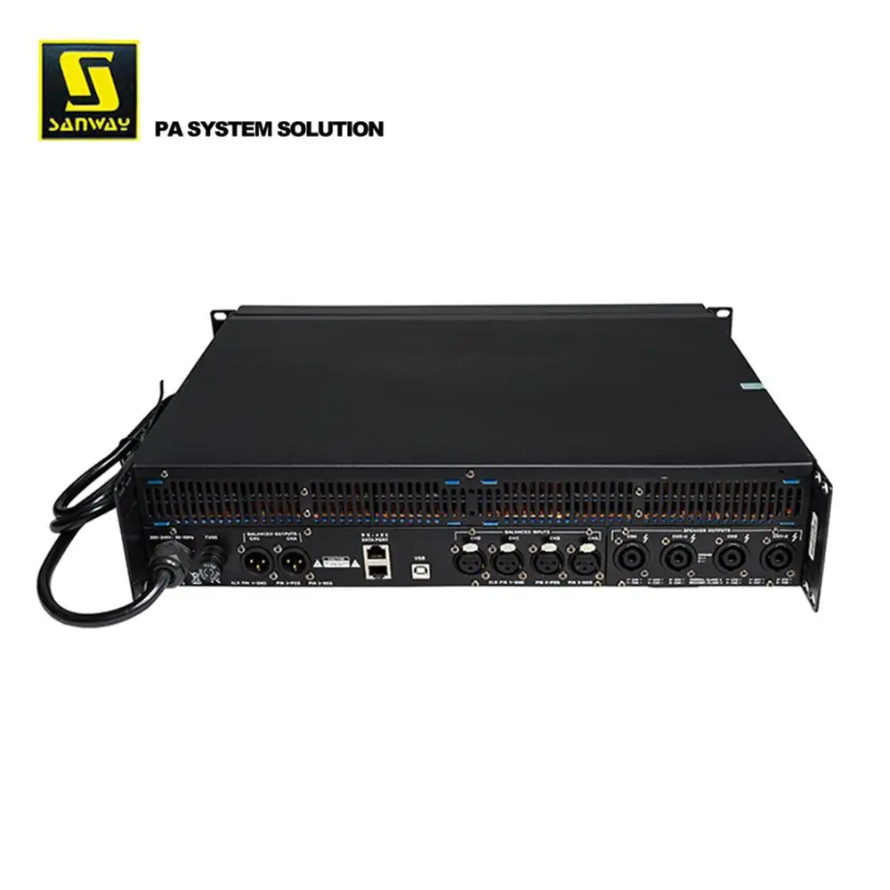 DSP 10KQ Вт 4 канала 4x2500 Цифровой PA усилители домашние для линейный