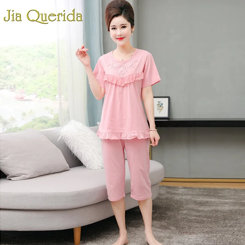 J & Q Pijama Mujer однотонная Хлопковая женская одежда домашняя 2019 Летние Шорты пижамные