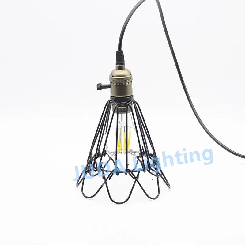 E26 винтажная люстра edison E27 гнездо держателя лампы Металлический Цоколь и проволочный канат комплект шнуров ретро led черный абажур