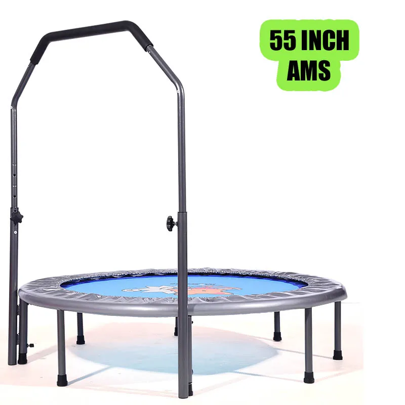 55 Inch Mini Rebounder Fold Trampoline with Adjustable Handrailin