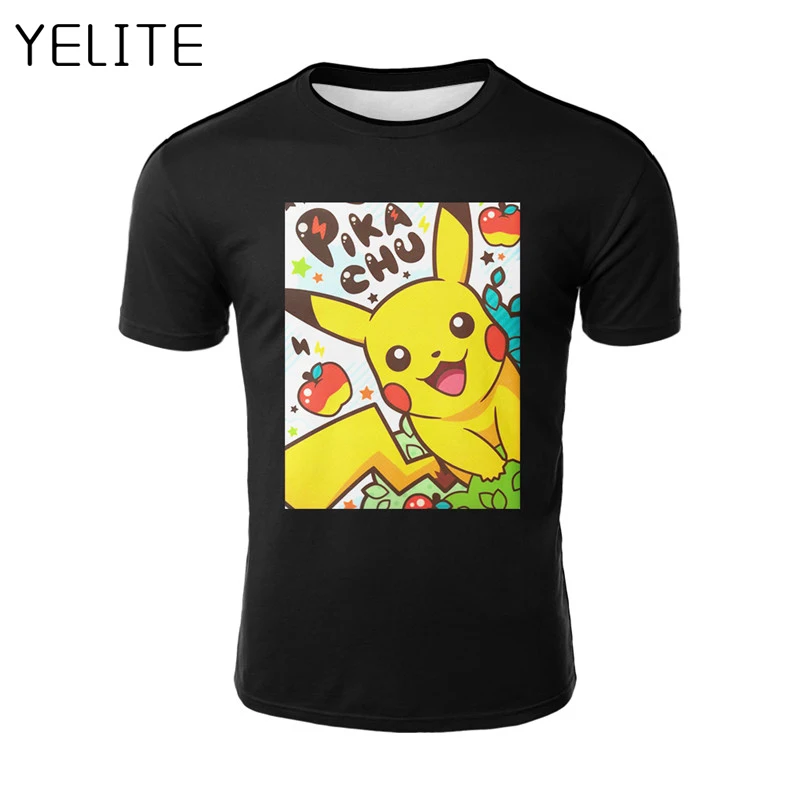 YELITE 3D принт Для мужчин новый модный Футболка с покемонами аниме Pika футболки