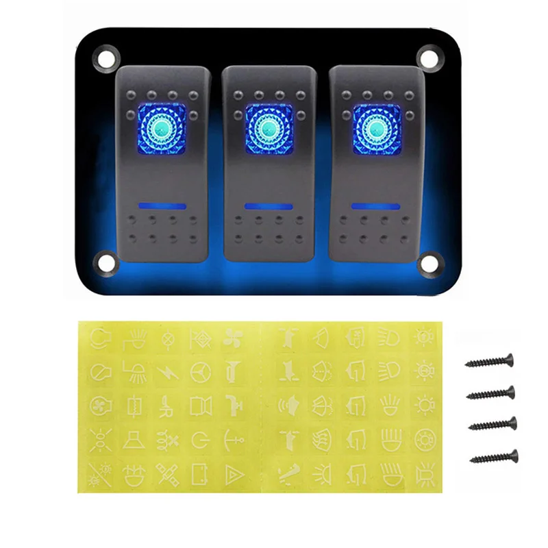

4 Gang Rocker Switch Panel 12V 24V for Car Boat Circuit Breaker Switch Panel for Audi A4 BMW E90 Focus 2 Boat Control Panel