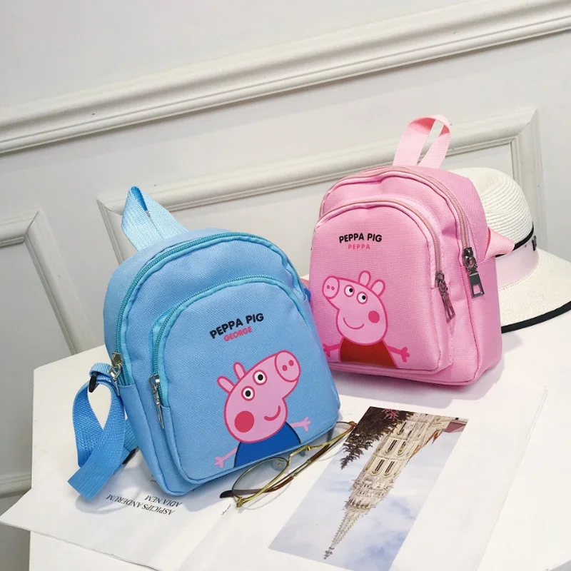 

New 4 Piece Pieppa Pig George Toy Backpack Baby Child Girl Shoulder Bag Action Figure Print Schoolbag Children's Toys