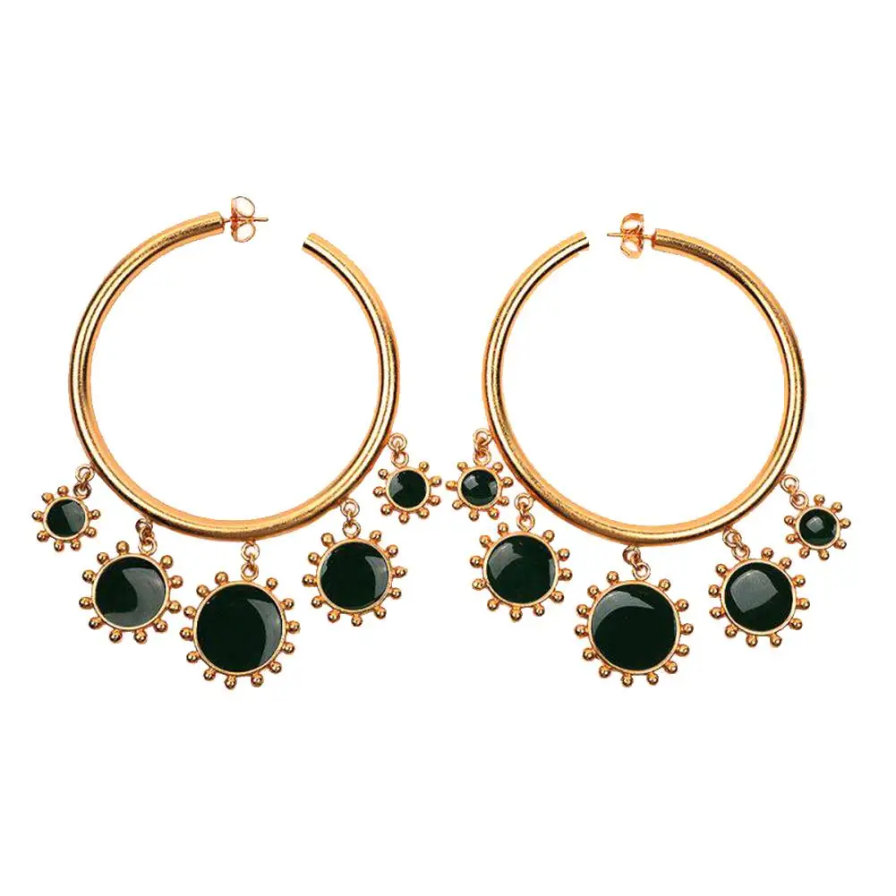 

Big Hoop Multiple Round Pendant Women Fashion Statement Earrings Party Jewelry hot