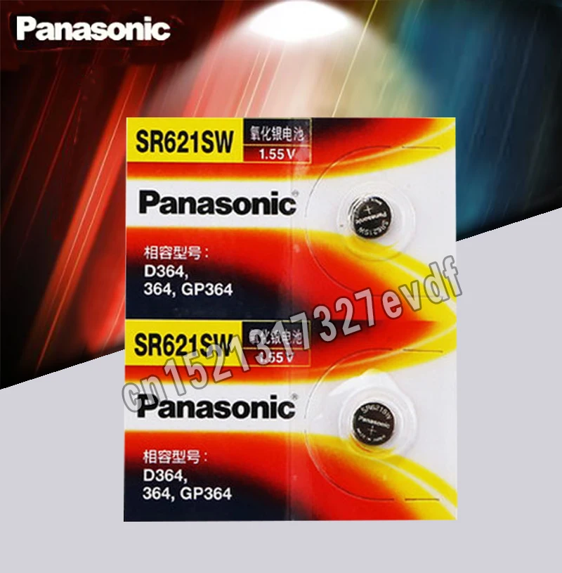 Panasonic 2 шт SR621SW оксид серебра для часов 6,8 мм* 2,1 мм AG1 364 164 D364 L621 GP364 кнопочные батарейки для монет