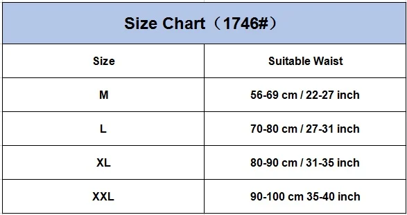 1746 Size Chart