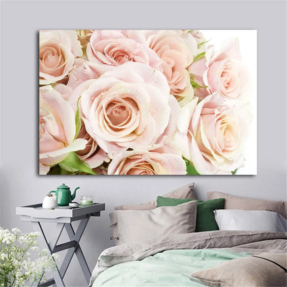 pink rose flower wall art painting