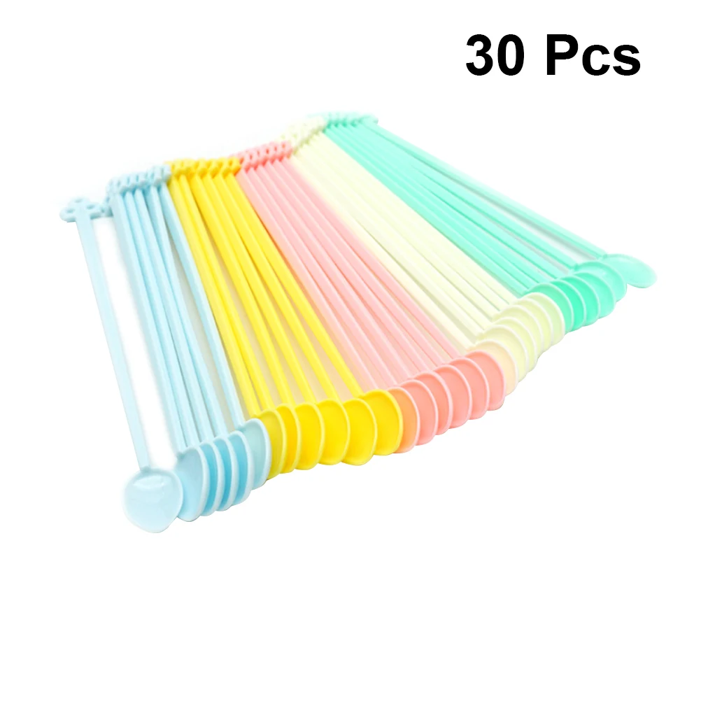 

30pcs Coffee Scoops Jam Plastic Candy Color Coffee Sauce Stirrer Spoon Stirring Spoon Simulation Jam Epoxy Tool for Store Bar
