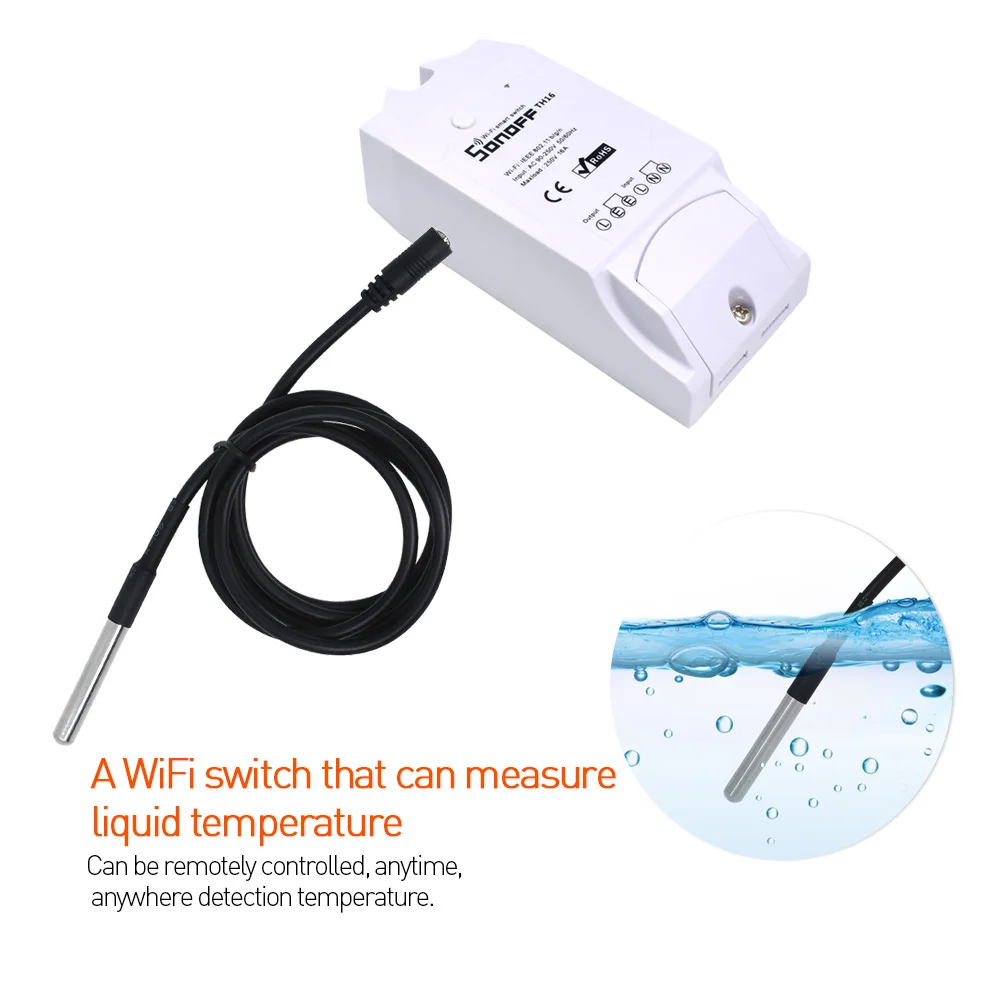 Sonoff DS18B20 Temperature Sensor Probe Waterproof Monitor High