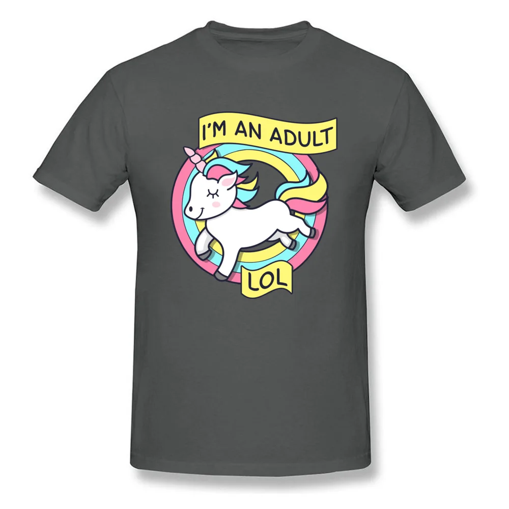 Unicorn Im An Adult Top T-shirts Newest Short Sleeve Geek Pure Cotton Crewneck Men Tops Shirts Comics Tee-Shirts Summer Unicorn Im An Adult carbon