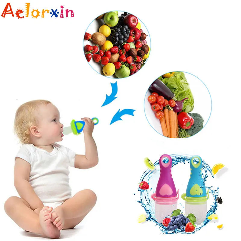 

New Baby Pacifier Nipple Infant Fresh Food Milk Nibbler Feeder Newborn Feeding Tool Safe Vegetable Chew Supplies Bags Holder