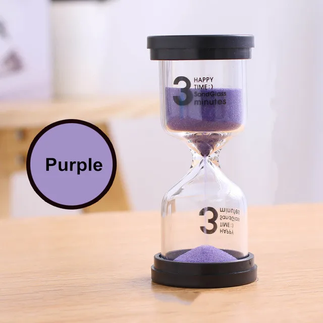 Purple Песочные часы 1/3/5/10/15/30 минут таймер 60 минут песочные часы таймер-подарок аксессуары для украшения дома - Цвет: Purple