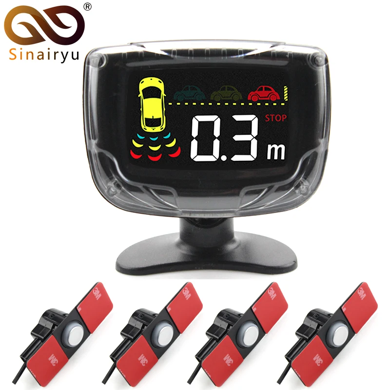 Sinairyu 16mm Flat Parking Sensors, Car LED Parking Reverse Radar With
