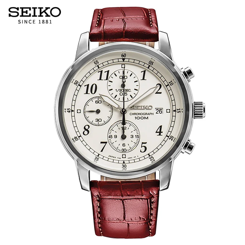 Оригинальные кварцевые часы Seiko 5 с солнечной энергией, светящиеся стрелки, календарь, кожа, сарпса, деловые модные часы, глобальная гарантия - Цвет: SNDC31J1