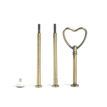 Горячая Распродажа 100 шт/партия 3 уровня в форме сердца Свадебные Ручки фитинг цвета смешанный стиль металлическая, для подставки для пирожных стержней