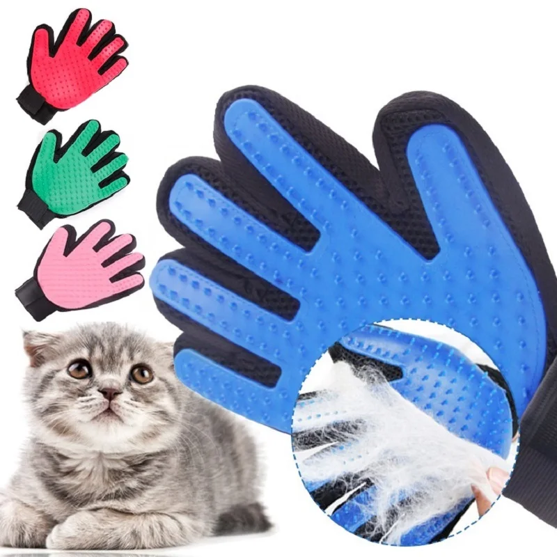 Goedkoop Pet Dog deShedding Gereedschap Schoonmaken Handschoen Kat Hond Borstel Vinger Siliconen Handschoen Voor Hond Scrub Bad Schoon Gratis Verzending