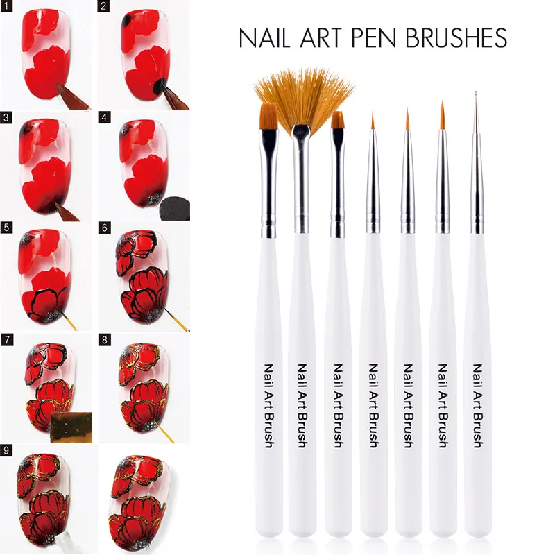 

Modelones 3Pcs/Set Nail Art Drawing Brush Pen Manicure Tools High Quality DIY Nail Design Nail Brush Set Painting Pen Tools