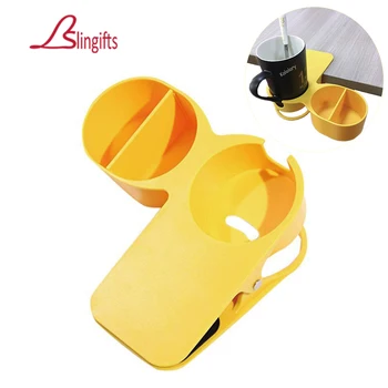 

Upgrage Drinking Cup Holder Clip Table Bottle Cup Clip The DIY Glass Clamp Water Coffee Mug Holder Clip with Extra Storage Tray