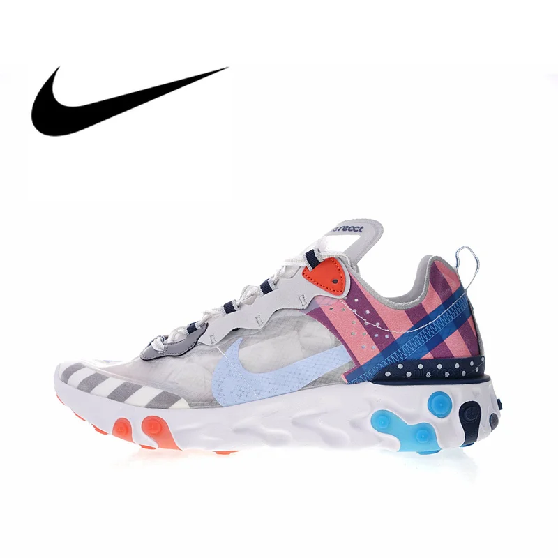 

Original Authentic Nike Upcoming React Element 87 x Parra Men's Running Shoes Sport Outdoor Sneakers 2018 New Arrival AQ3057-100