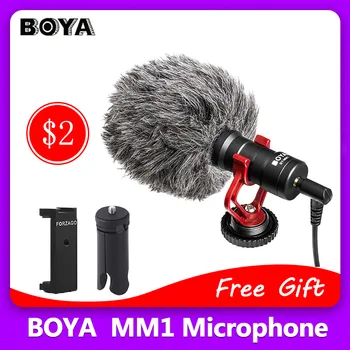 

BOYA BY-MM1 Cardioid Microphone for Stabilizer Smartphone DJI Osmo Nikon Canon DSLR Youtube Vlogging Recording 3.5MM audio cable