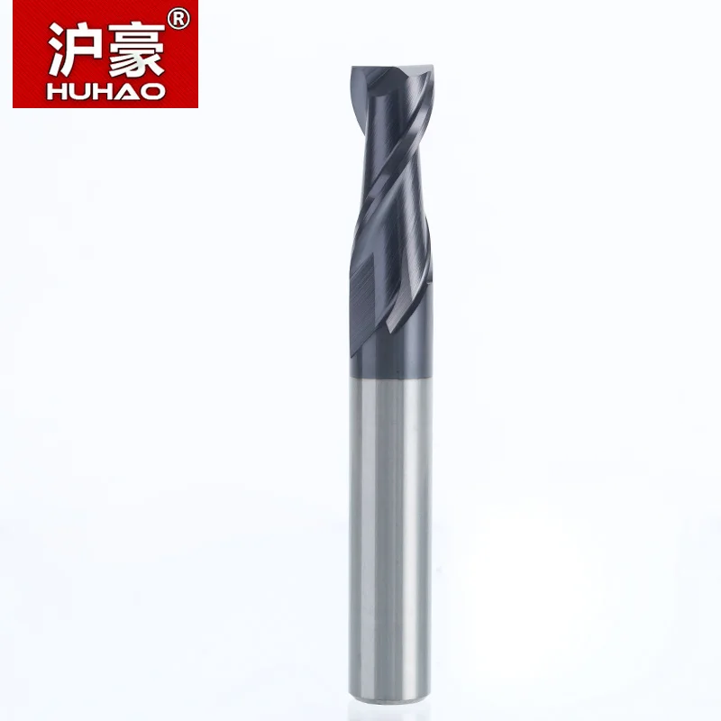 HUHAO 1PC 2 flutes Solid Carbide End Mill CNC Milling Cutter HRC45 Tungsten steel TiAIN Coat router bits for CNC machine