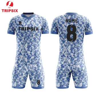 

Sky Blue Color Sublimation Soccer Jersey Personalised Sublimation Football Jersey Free Shipping Wholesale Price